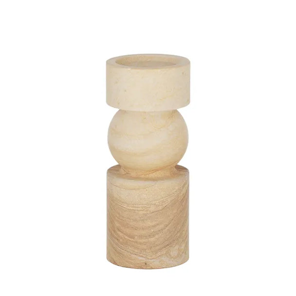 Uma Sandstone Candleholder 9x9x23cm Tan