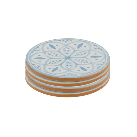 Aleah Set of 4 Ceramic Coasters 10cm Blue