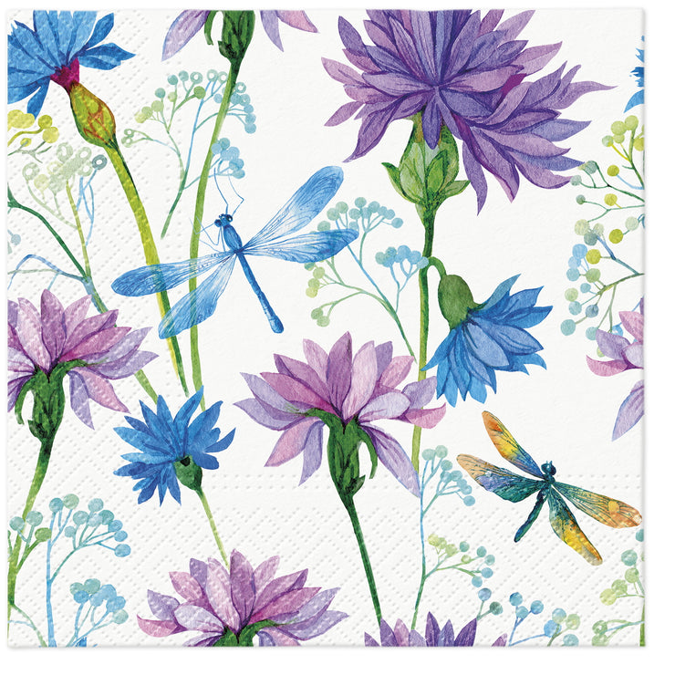 PAW Lunch Napkin Flower Dragonfly