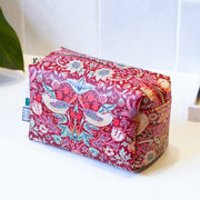 William Morris at Home Strawberry Thief Med Toiletry Bag Red