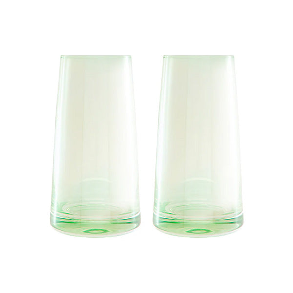 Glamour Highball Glass 480ml Set 2 Green Gift Boxed