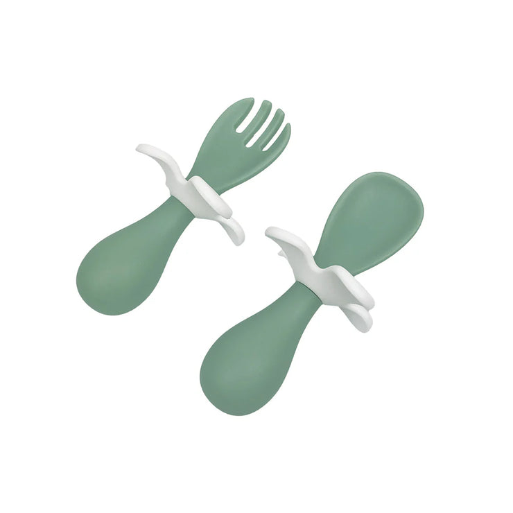 Flower Fork & Spoon Green