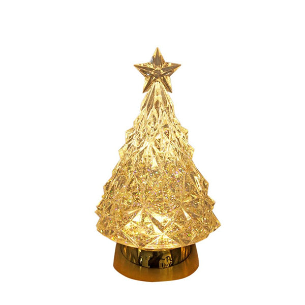 Water Globe Light Up Tree Gold