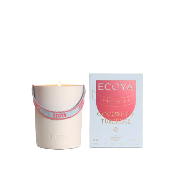 Ecoya High Summer 2026 - 400g Ceramic Candle - Coconut & Tuberose