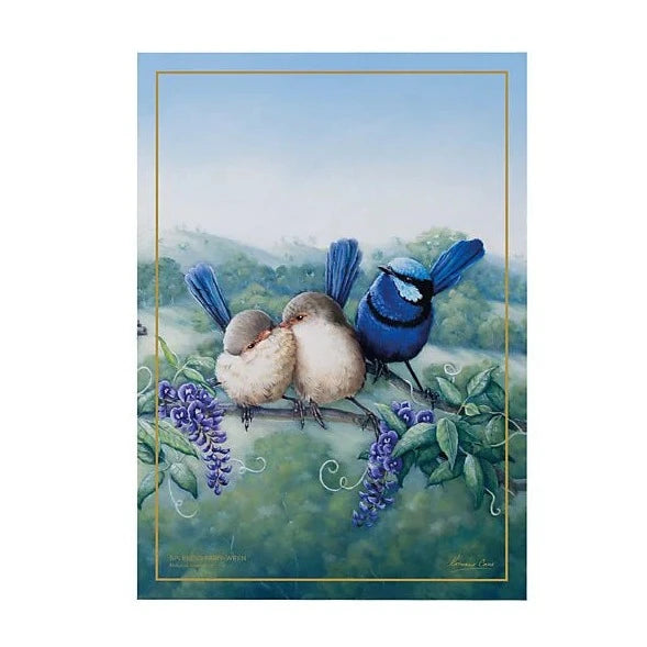 Birds Of Australia KC 10YR Fairy Wren Tea Towel 50 x 70 cm