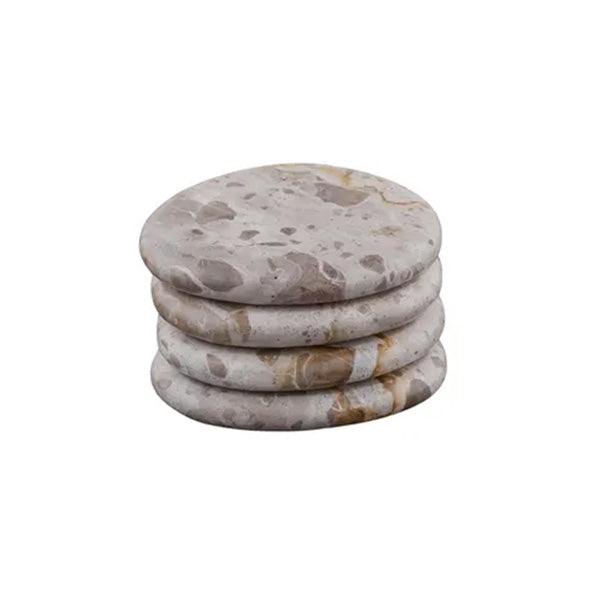 Xena S/4 Marble Coasters 10x11cm Taupe
