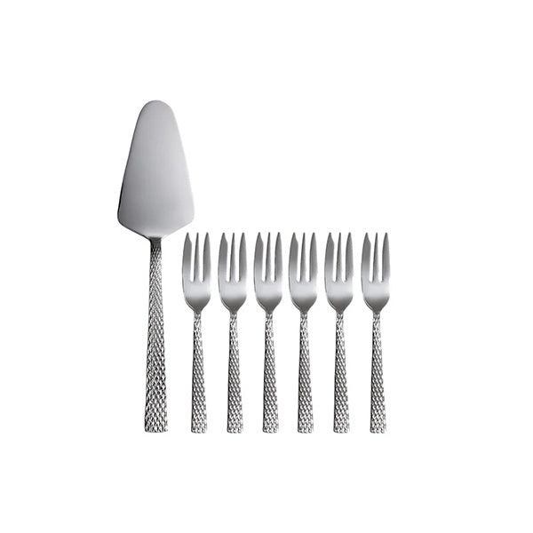 Maxwell & Williams Diamonds Cake Server & Fork Set 7pc Gift Boxed