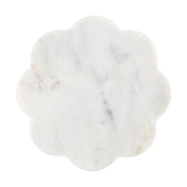 Coaster Collective Scallop Marble Coaster 11.5cm White