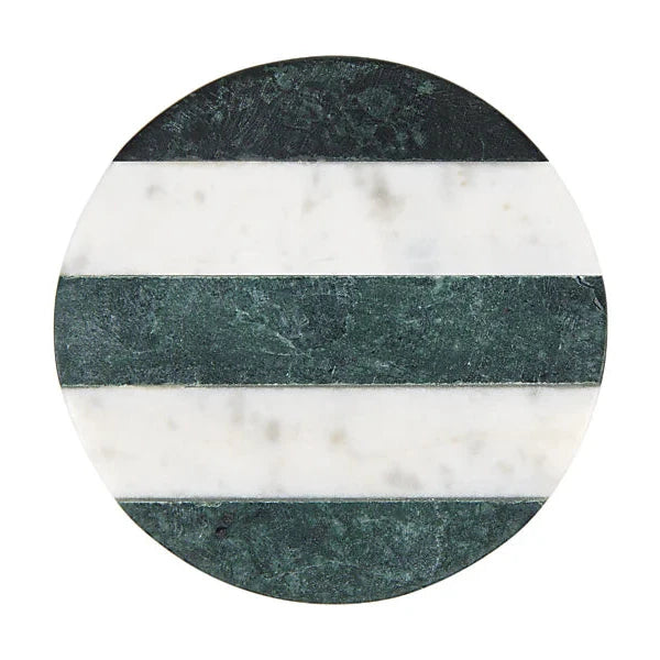 Coaster Collective Round Marble Coaster 10cm Green Stripe