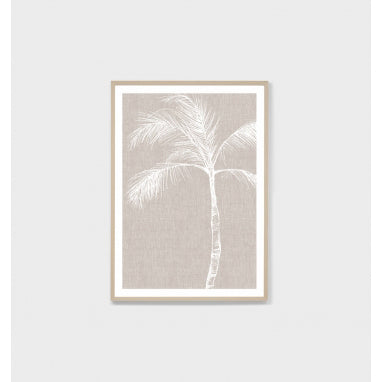 Warranbrooke Wall Print Palm Tree Sketch White 2  87 x 122 cm