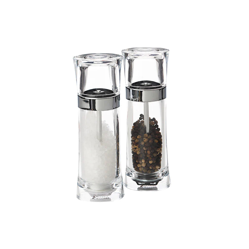 Click Acrylic Salt & Pepper Mill Set 13cm Gift Boxed The Gymea Lily