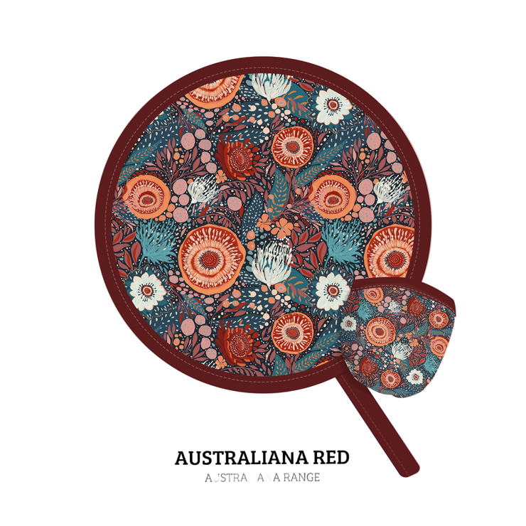 Flexi Folding Fans Australiana Floral Red