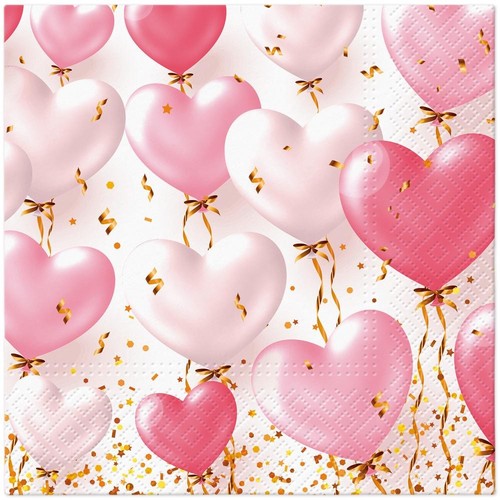 Paw Napkins Heart Balloon Rose 33cm