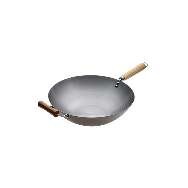 Pyrolux Wok with Wood Long and Helper Handle