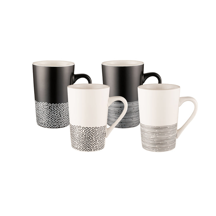 Bundanoon Tube Mug Set/4 Monochrome Hem