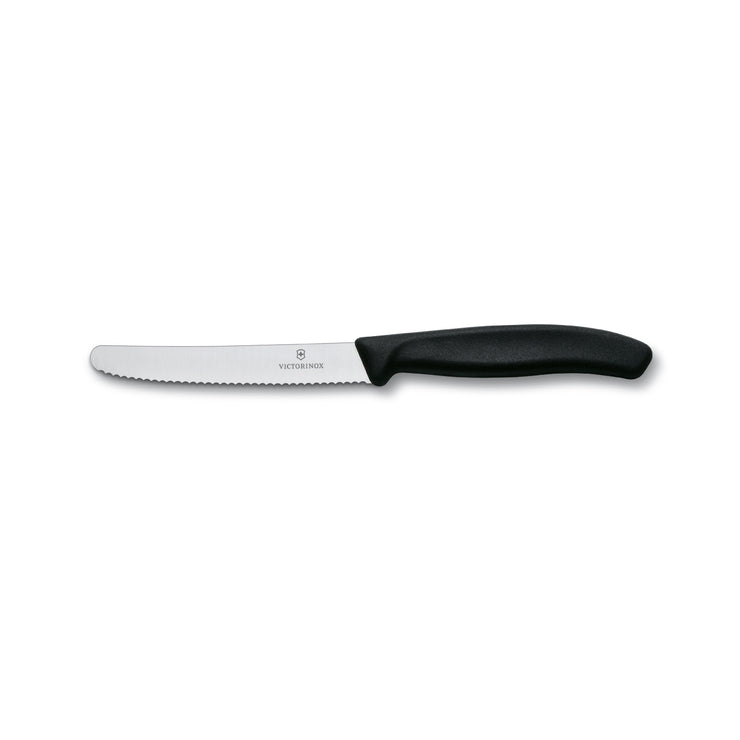 6.7833 Victorinox Tomato Knife Round Tip Serrated Blade 110mm Black Nylon