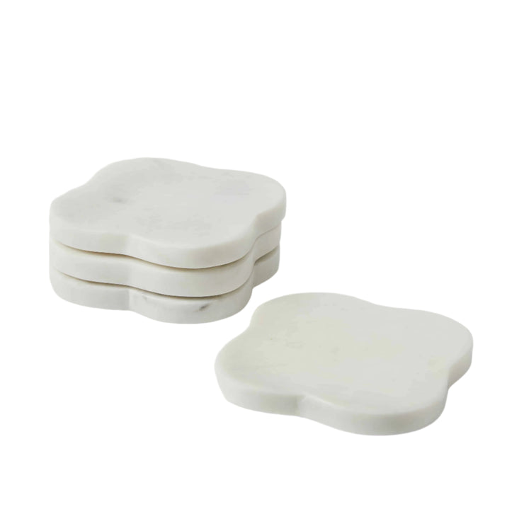 Allegra Marble Coasters White Set 4