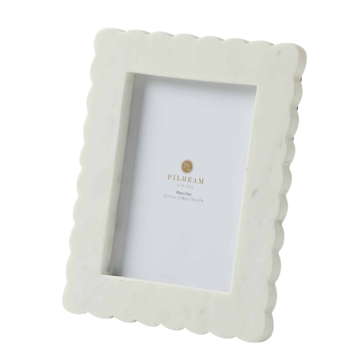 Oberon Marble Photo Frame White 5x7