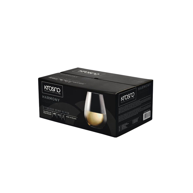 Krosno Harmony Stemless Wine 400ml Set (6pc)