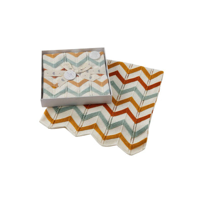 NVBL104 Zig Zag Knit Blanket Brick The Gymea Lily Homewares & Kitchen