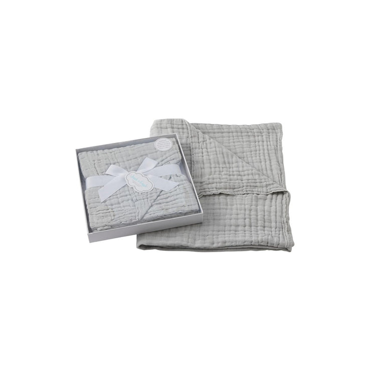NVBL107 Double Muslin Cotton Blanket Grey The Gymea Lily Homewares & Kitchen