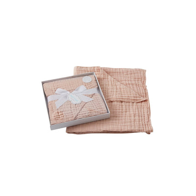 NVBL108 Double Muslin Cotton Blanket Peach Whip The Gymea Lily Homewares & Kitchen