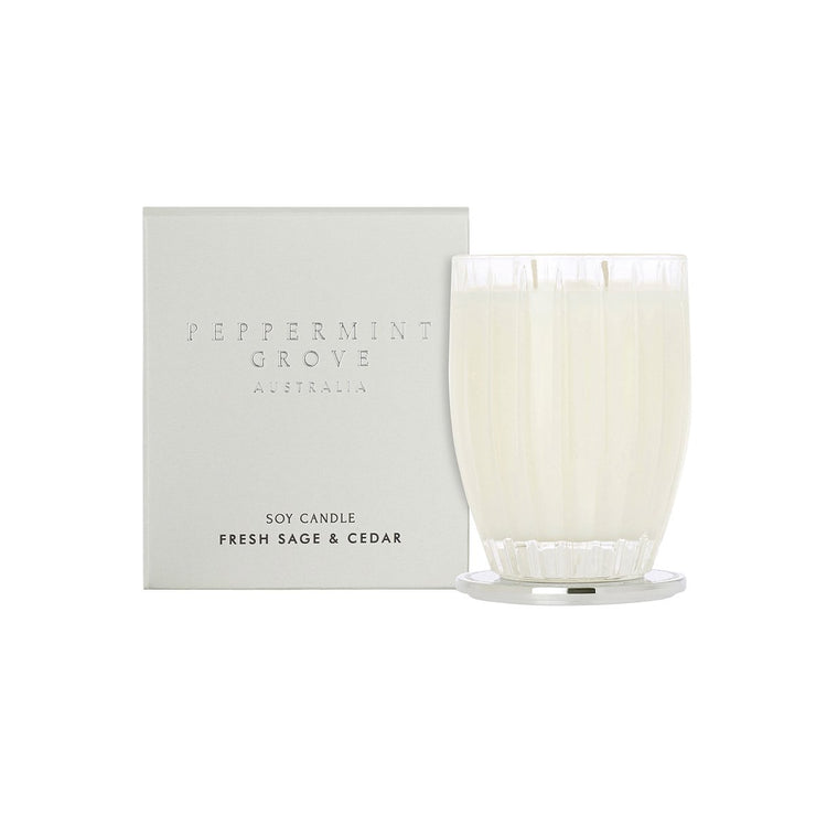 Peppermint Grove Fresh Sage & Cedar Candle 350g The Gymea Lily Homeswares & Kitchen