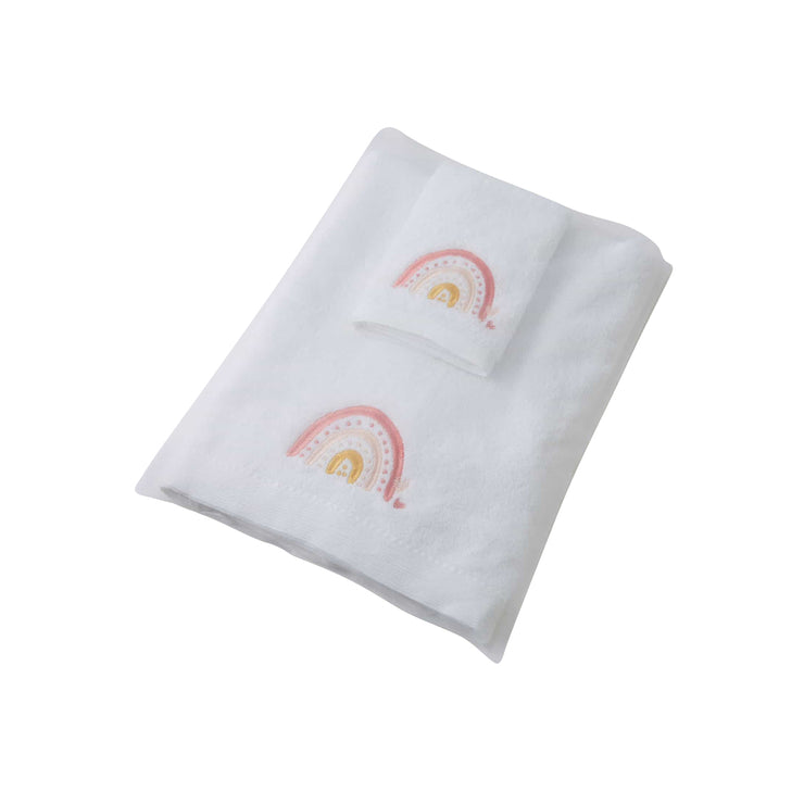 QSTS104 Bath Towel & Face Washer Set Rainbow Baby The Gymea Lily Homewares & Kitchen