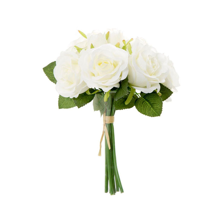 Artificial Rose Bouquet White