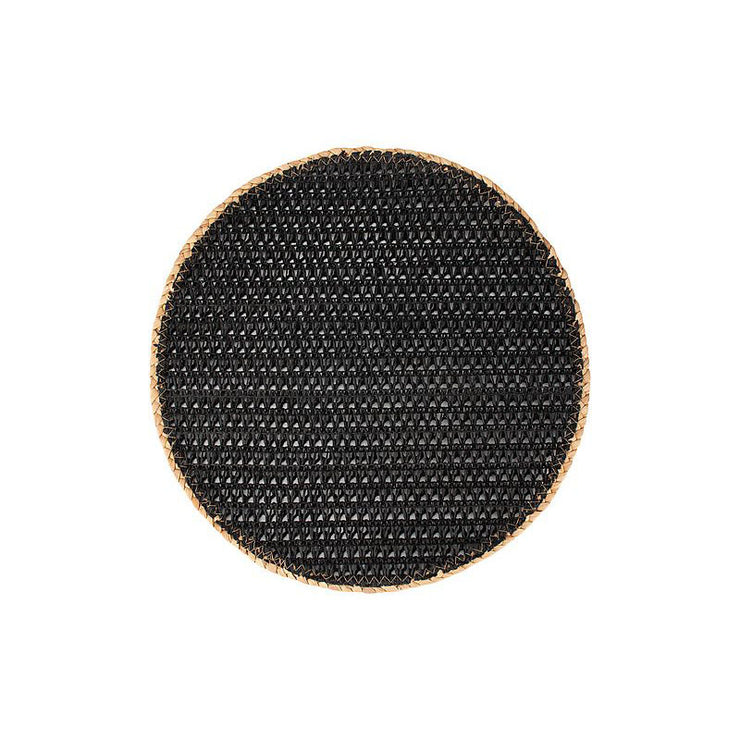 M&W Table Accents Round Placemat Natural Black 38cm