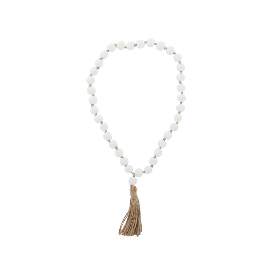 Wooden Hanging Beads White