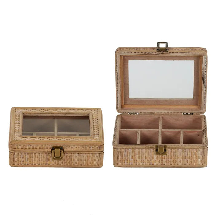 Rayna Rattan Jewellery Box 20x15x8cm Natural