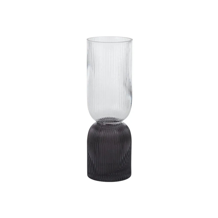 Erwin Glass Vase 10x32cm Grey/Charcoal